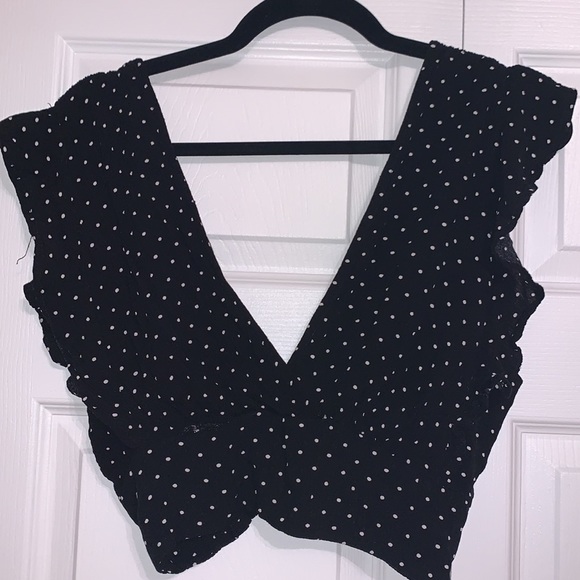 Polka Dot V-neck Crop top - Picture 1 of 2